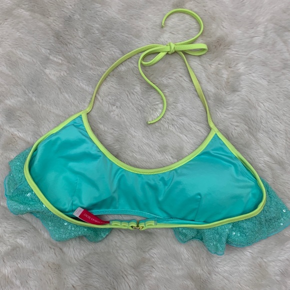 Victorias Secret sequin draped front halter bikini top - Picture 2 of 6